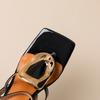 Black Gold Women Slingback Sandals High Thin Heel Small Big Size 32 48