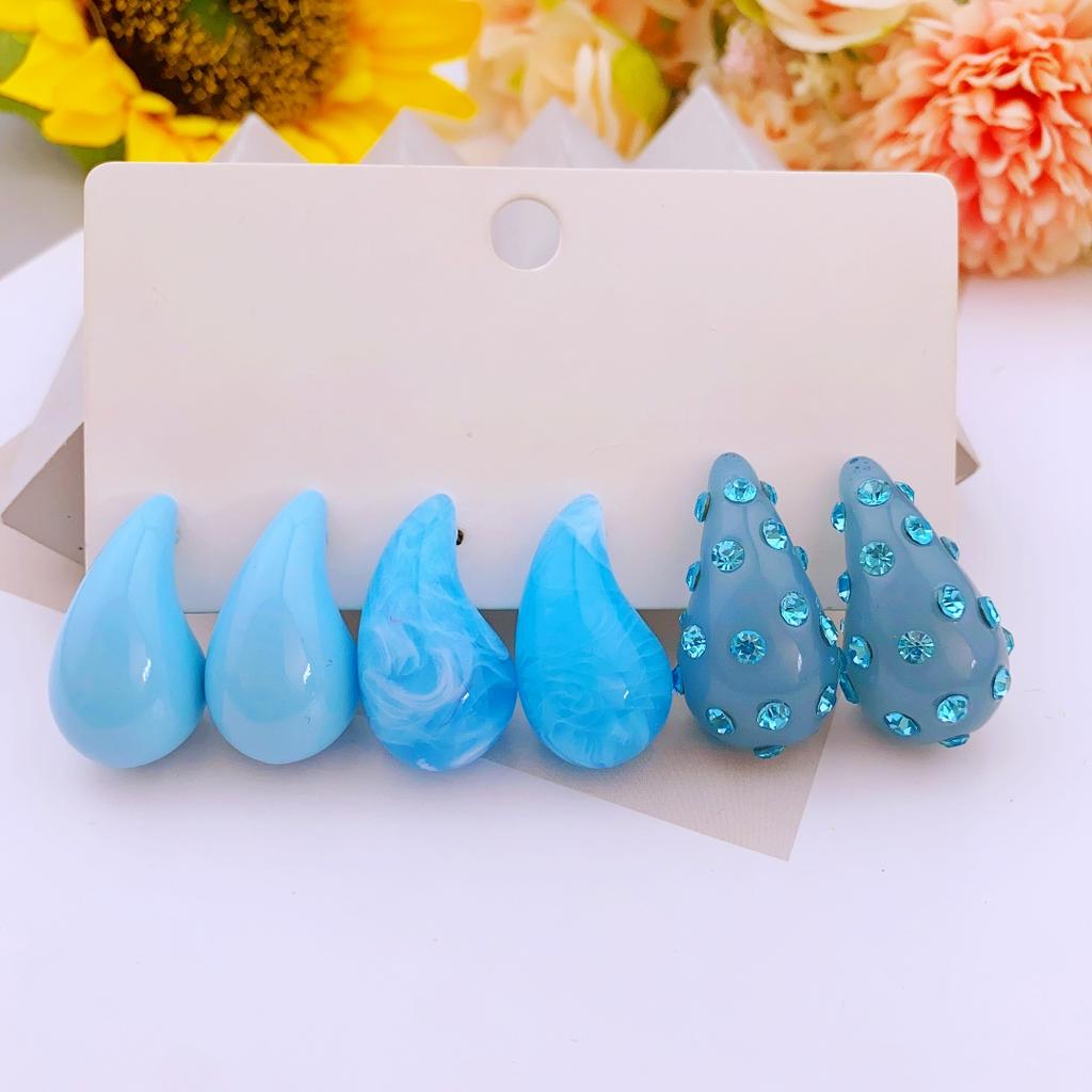 3 Pairs of Vintage-style Acrylic Drop Earrings for Women's Daily and Party Wear