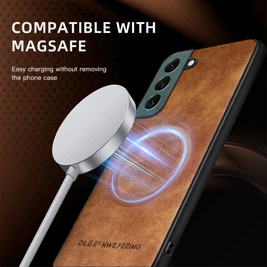 Для Galaxy S22 S22 Plus S22 Ultra высококачественный кожаный магнитный чехол для телефона с защитой всей камеры и отпечатков пальцев