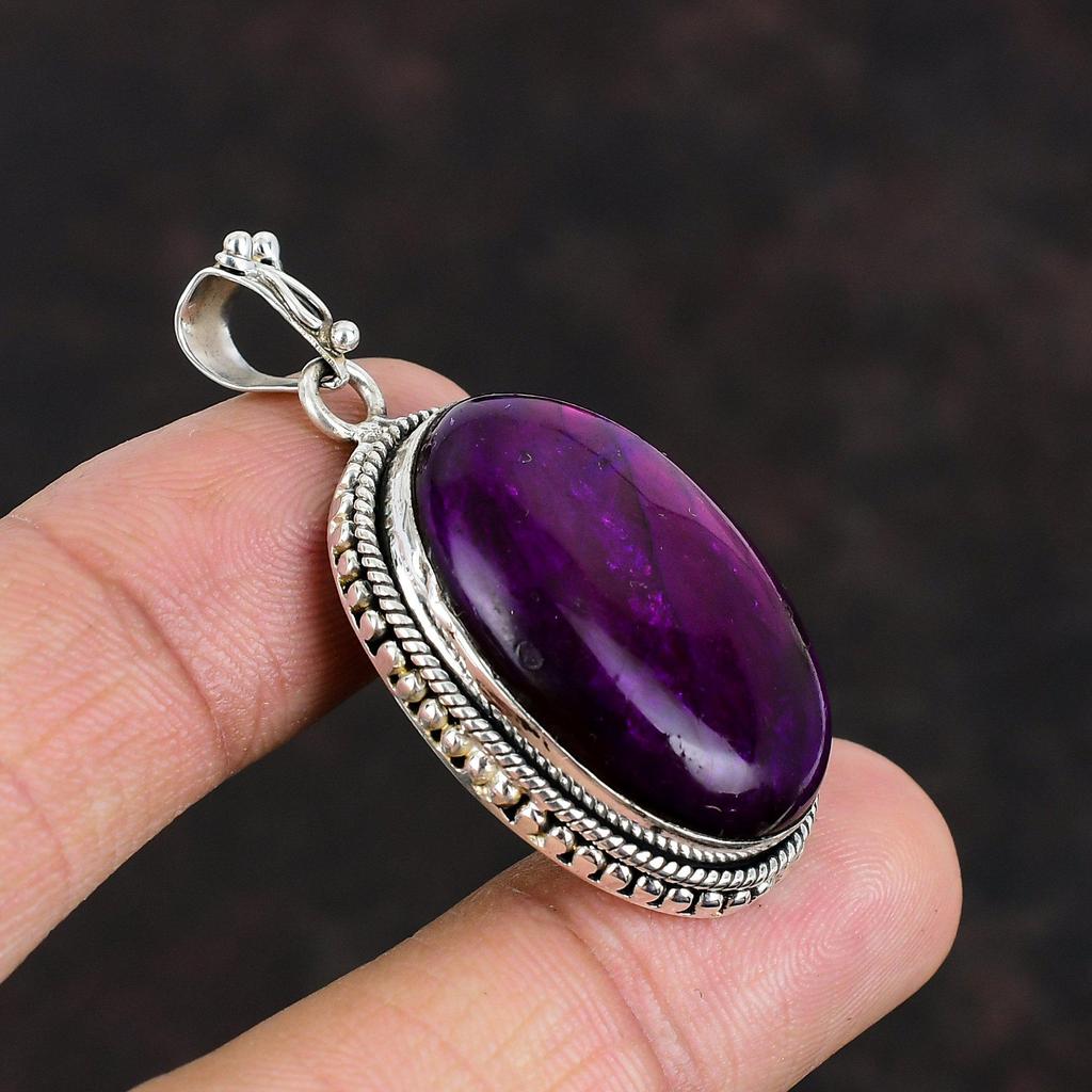 Подвеска из фиолетового огненного лабрадорита, серебряная подвеска 925 пробы, оригинальный кулон с драгоценным камнем, красивое серебряное ювелирное изделие, подвеска ручной работы, подарок для нее