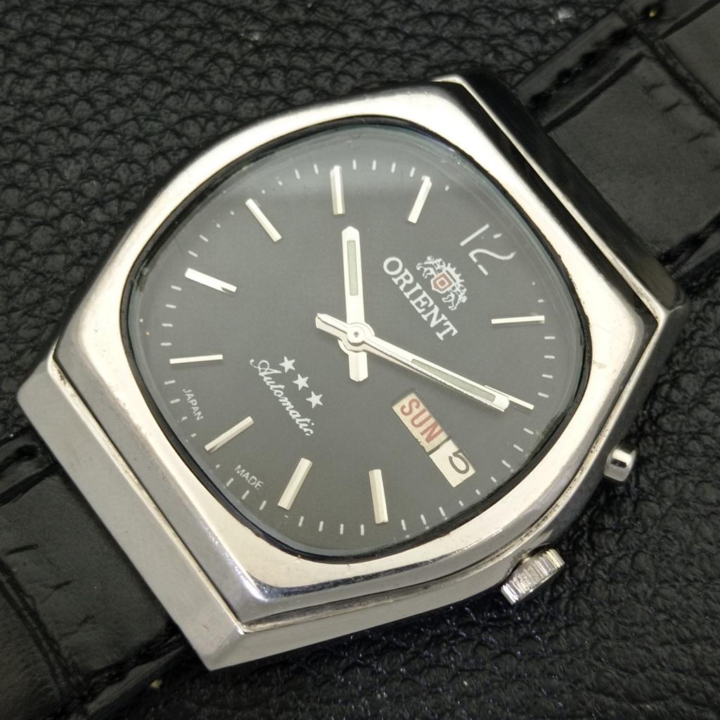 Б/У ORIENT AUTOMATIC JAPAN 46943 МУЖСКИЕ ЧАСЫ DAY&DATE ЧЕРНОГО ЦИФЕРБЛАТА A432322-2 R111-a432322