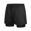 Men Swim Shorts Slim Fit Double Layers Quick Dry Conservative Swimming Elastic Waist Printed