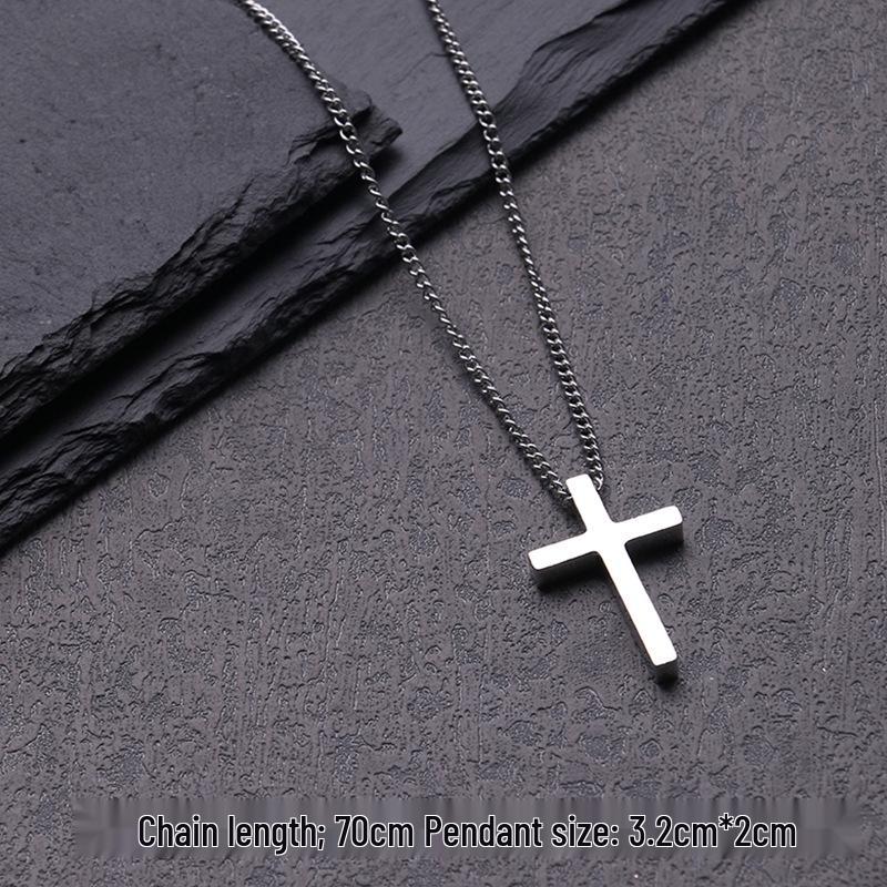 Unisex Trendy Cross Necklace – Simple, Cool Alloy Pendant Jewelry