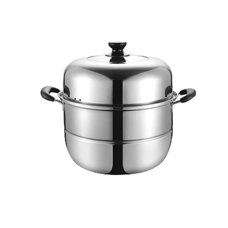 Homeglen 30cm Double-Layer 304 Stainless Steel Steamer Pot