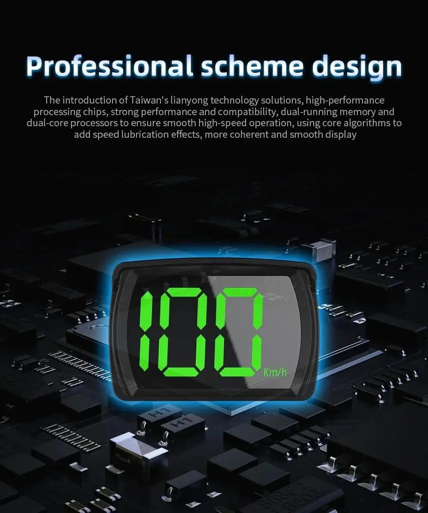 Universal Car GPS HUD Head Up Display Digital Speedometer Projector Km/h For All Vehicles Big Font Speed Meter Displayer