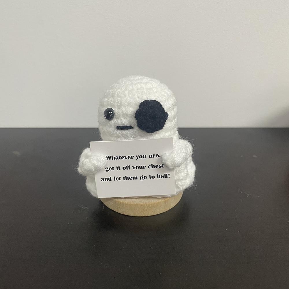 Handmade Positive Potatoes Doll With Card Home Decoration Knitting Penguin Bee Potato Doll Ornament Christams Party Room Decor