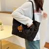 Стеганая сумка-тоут из космического хлопка женская 2024 новая на плечо ручная осенне-зимняя для работы большая сумка ромбовидная стежка хлопковая сумка женская сумка тренд