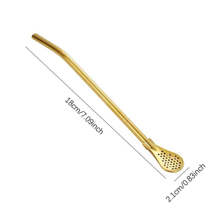 Красочные соломинки для питья чая из нержавеющей стали 304, фильтр для чая мате, многоразовая металлическая кухонная барная ложка для размешивания молочного чая