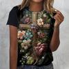 Летний топ с круглым вырезом и 3D-принтом в виде цветов, животных и кроликов, модные повседневные женские футболки с короткими рукавами