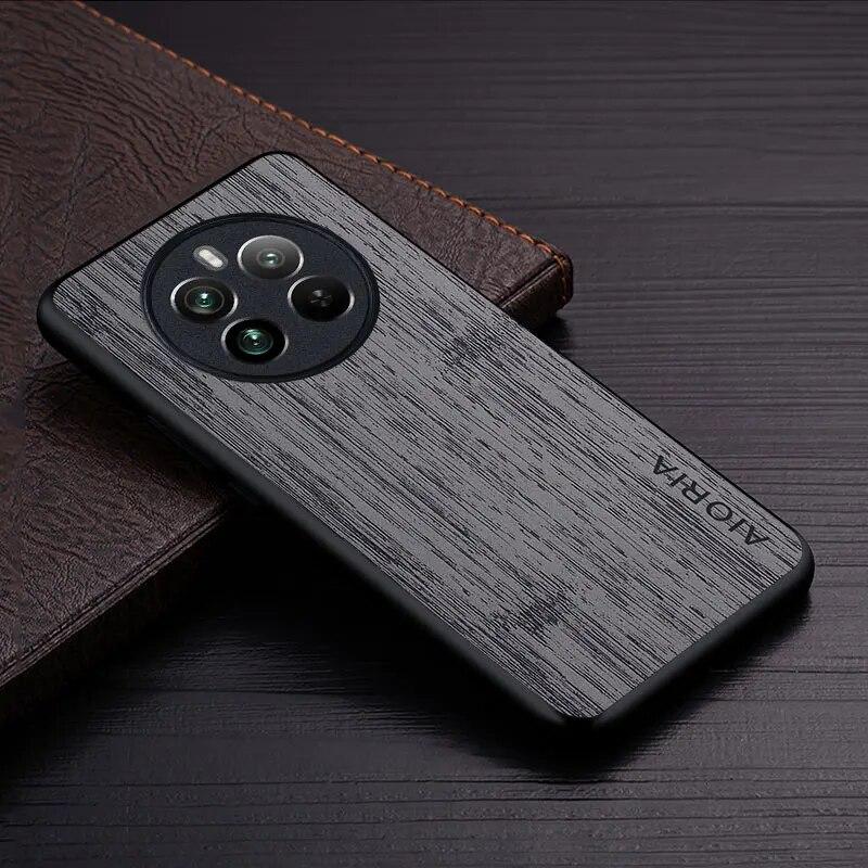 Чехол для Realme 12 Pro Plus 5G, кожаный чехол с узором из бамбукового дерева, роскошный чехол для oppo Realme 12 Pro Plus, чехол-капа