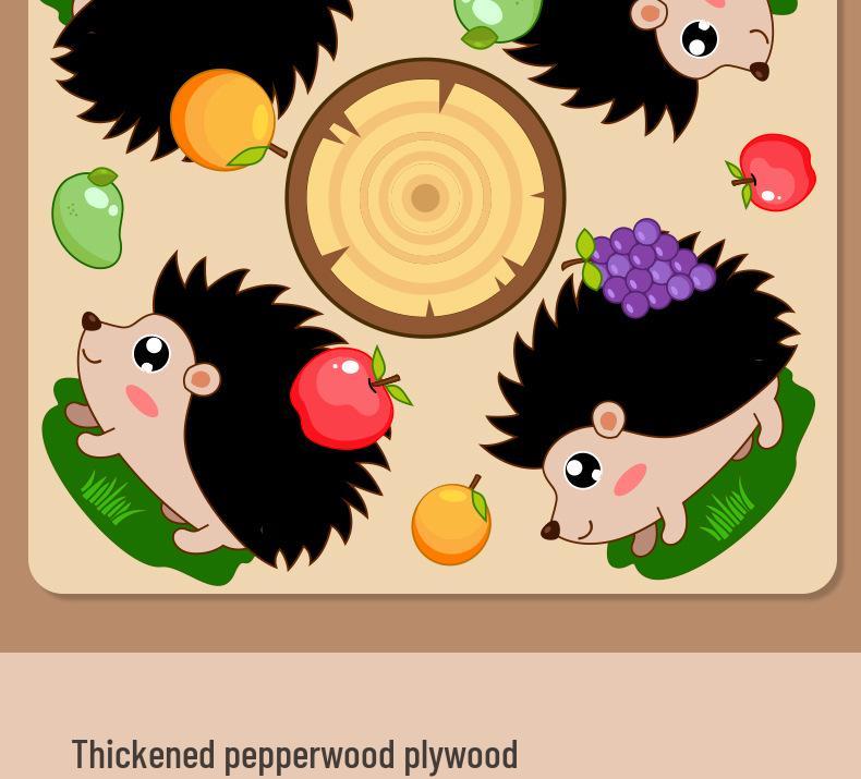 Деревянная головоломка "Ёжик" для детей: Игрушка для развития мелкой моторики и сенсорного восприятия