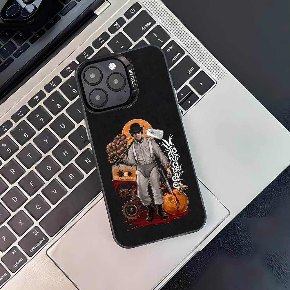 Чехол для телефона C-Clockwork O-Orange для iPhone 17,16,15,14,13,12,11,Pro,XS,Max,Plus,Mini,SE4,E Черный Матовый Ударопрочный Чехол