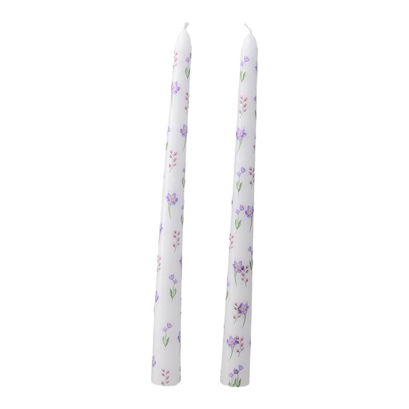 2 шт./коробка печатных свечей свадебные украшения бездымные свечи во французском стиле длинная элегантная свеча 25 см