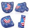 Putter Cover Head Cover Compatible with Odyssey 2 Ball For Mallet Magnetic Type Compatible with Scotty Cameron Odyssey For Pin Type Usa Star Blue