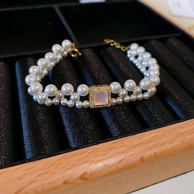 Ретро Геометрический Браслет из Пресноводного Жемчуга - Модные Ювелирные Изделия Продвинутого Дизайна для Женщин