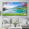 Abstract Swan Waterfall Lotus Canvas Painting Modern Landscape Posters and Prints Wall Pictures Living Room Home Decor No Frame