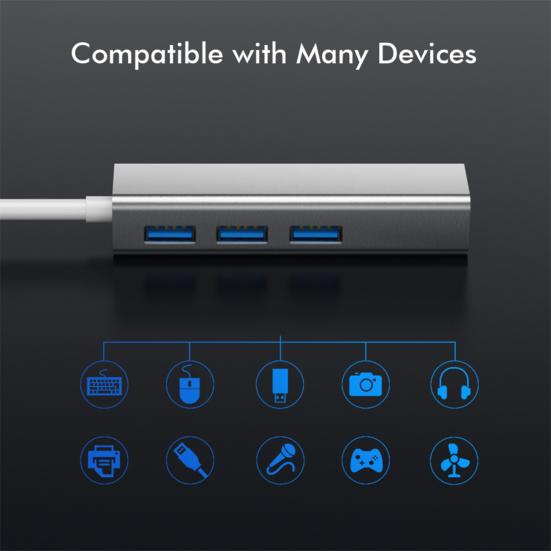 USB-концентратор премиум-класса, компактный, стабильный выход 1000 Мбит/с