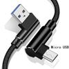 Нейлоновая оплетка, 90 градусов, 2,4 А, кабель для быстрой зарядки, USB-кабель для передачи данных Android Type C для iPhone, Samsung, Huawei, Xiaomi, зарядный кабель для мобильного телефона