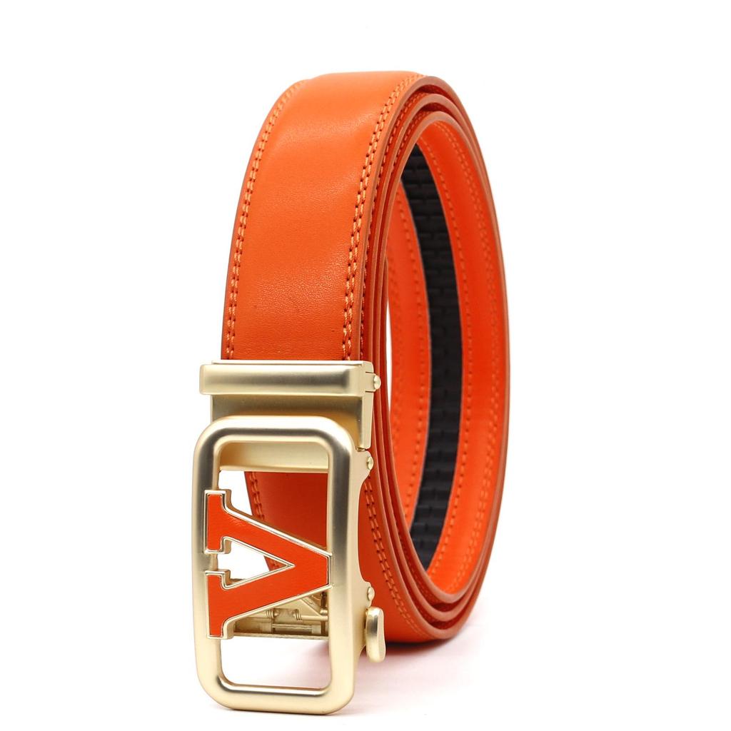 High-End Men's Genuine Leather Automatic Buckle Cowhide Belt - Versatile Fashion Accessory