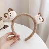 Colorful Cartoon Plush Headband Non-slip Plush Hairband Cute Bear Plush Headband  Makeup