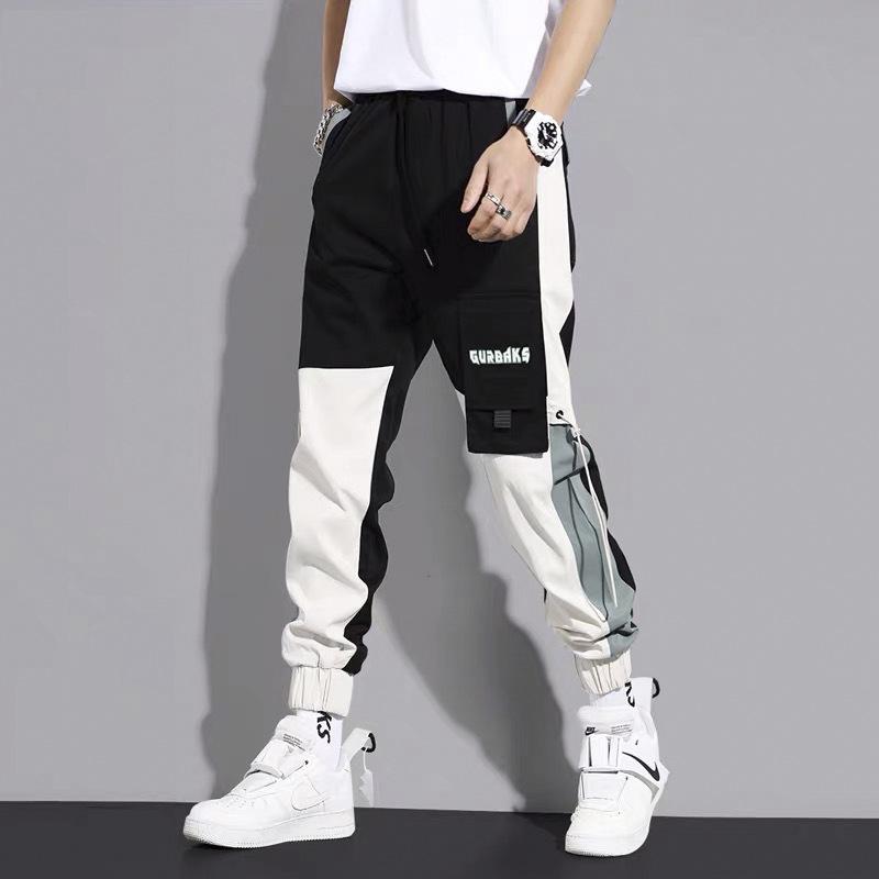 2023 Men's New Streamer Overalls Spring and Autumn Models Multi-pocket Letter Printing Boys Tide Brand Sports Casual Trousers