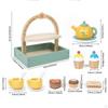 Afternoon Tea Party Tableware Color Matching Kitchen Play Set Wooden Food Toy for