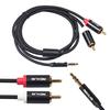 Мужской 3,5 мм 2RCA к мужскому стерео AUX аудиокабель адаптер шнура для динамика телефона