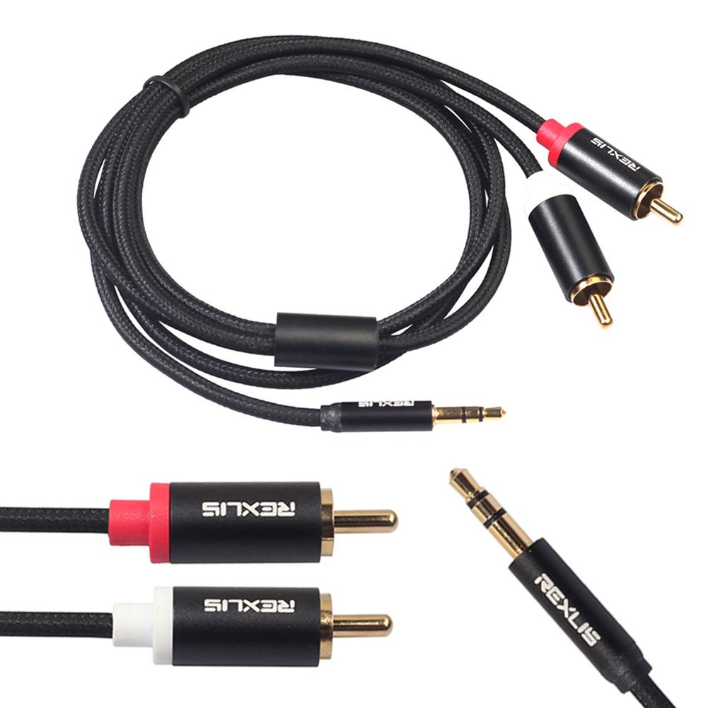 Мужской 3,5 мм 2RCA к мужскому стерео AUX аудиокабель адаптер шнура для динамика телефона