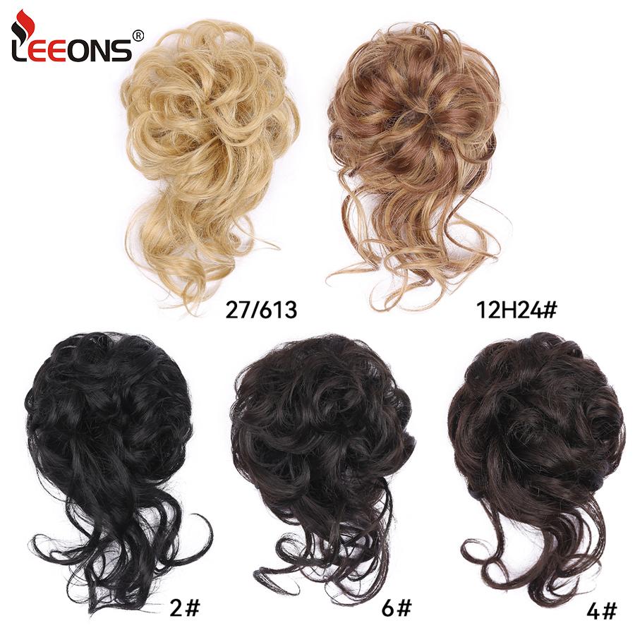 Синтетический пучок для волос, взлохмаченная прическа, накладные пучки для наращивания волос, эластичная повязка для волос, вьющиеся волосы, пучок, резинка для волос для женщин, черный