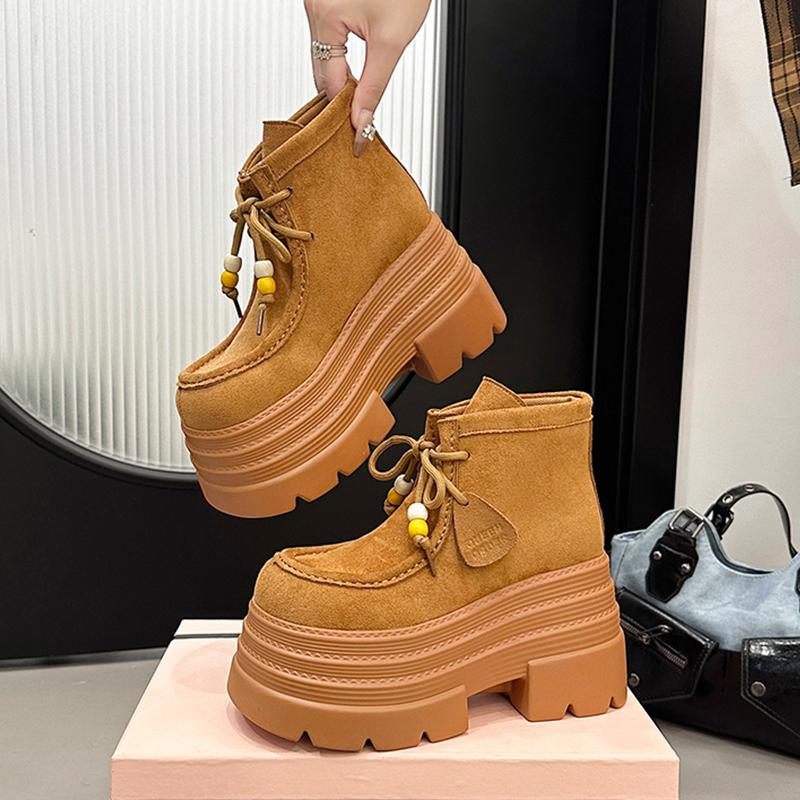 Платформенные ботильоны женские туфли на высоком каблуке дизайнерские шнурованные обувь модные зимние короткие женские ботинки новый тренд спорт mujer botas