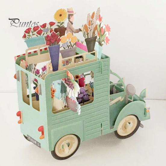 Красивая складная стереоскопическая открытка с днем рождения 3D всплывающие выпускные для друзей