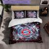 Bayern Munich Pattern 3 Pieces Bedding Set Soft Microfiber Duvet Cover with Pillow Cases for Bedroom