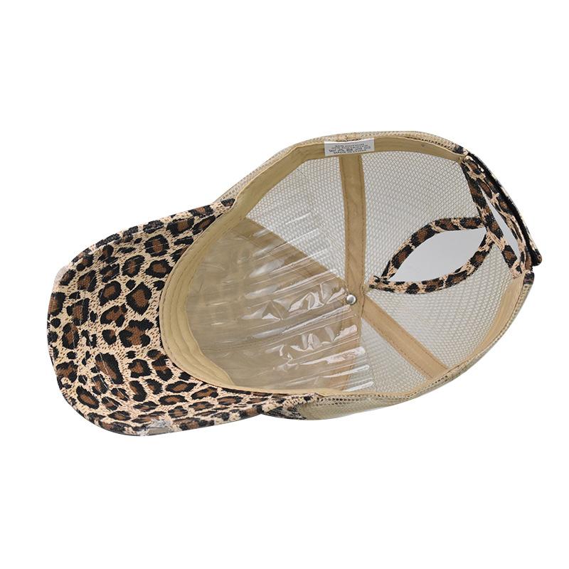 Бейсболка с леопардовым принтом и завязанным хвостом. Кепка для импортных товаров. Женская летняя, весенняя и осенняя кепка с солнцезащитным экраном. Однотонная кепка с козырьком.