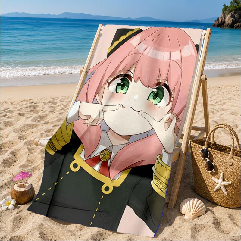 Cute anime spy Famliy Beach Towel, Microfiber Beach Towel, Perfect For Pool, Beach, Travel, Home Decor Beach Party Fan gifts