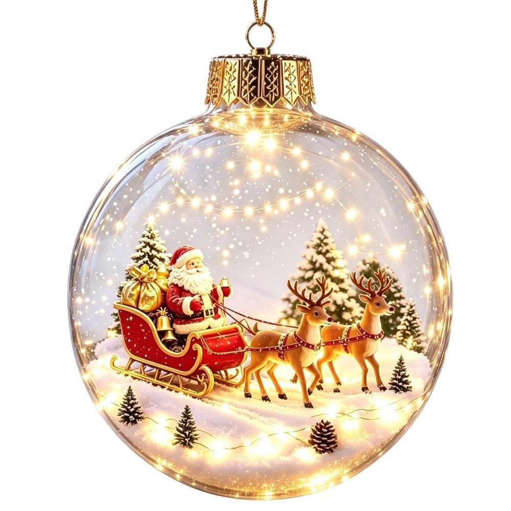 2D Flat Pattern 3D Acrylic Pendant Transparent Holiday Tree Decor Holiday Party