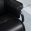 Relax Chair With Ottoman Swivel Reclining Backrest Steel Frame Black