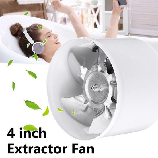 4inch Silent Bathroom Kitchen Inline Wall Mounted Ventilation Extractor Fan