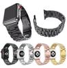 Ремешок из нержавеющей стали для Apple Watch 5, ремешок 44 мм, 42 мм, ремешок для часов, браслет для Iwatch Series 3, 4 Se, 6, 2, 40 мм, 38 мм, три звена