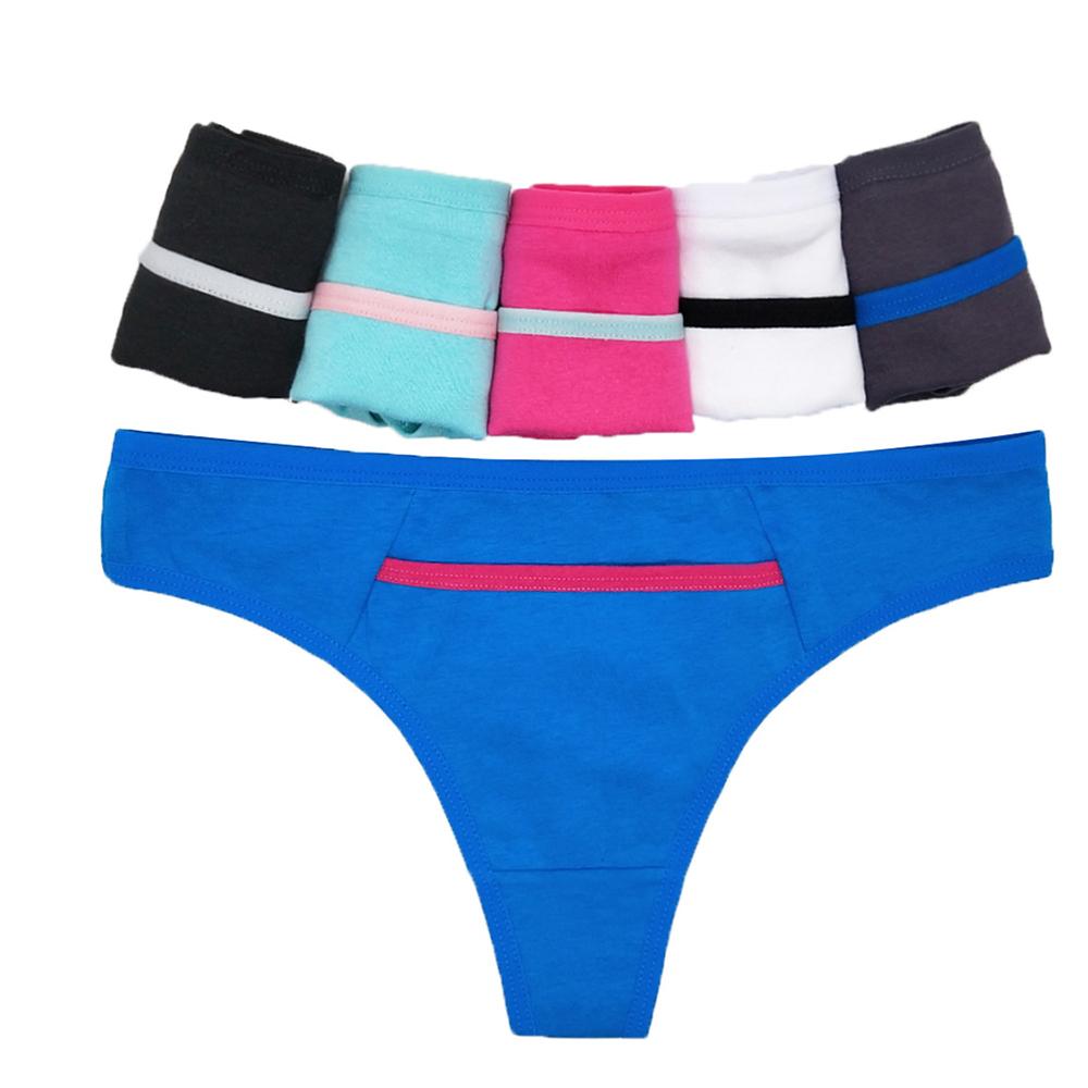 Сексуальные женские стринги, женское нижнее белье, хлопковые трусики, Танга с Т-образной спинкой, интимное белье для женщин, 6 шт.