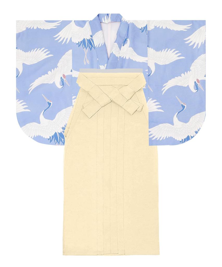 Хакама с двумя рукавами сяку, простой выпускной комплект из 4 предметов, хакама, нижняя часть, великолепный комплект EF Aoten Kissho Hakama [KYOETSU], кимоно, хакама, церемония, (Кимоно,