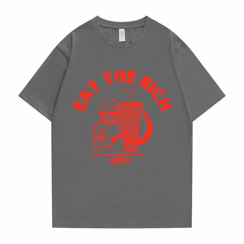 Eat The Rich Kebab Printed Men Tshirt 2026 Spring summer Outdoor Street Casual Fashion Fun Design Y2K Personality Pure Cotton