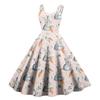 Women's Casual Fashion Print Sexy Off Shoulder Punk Retro Dress Retro Dress Dress