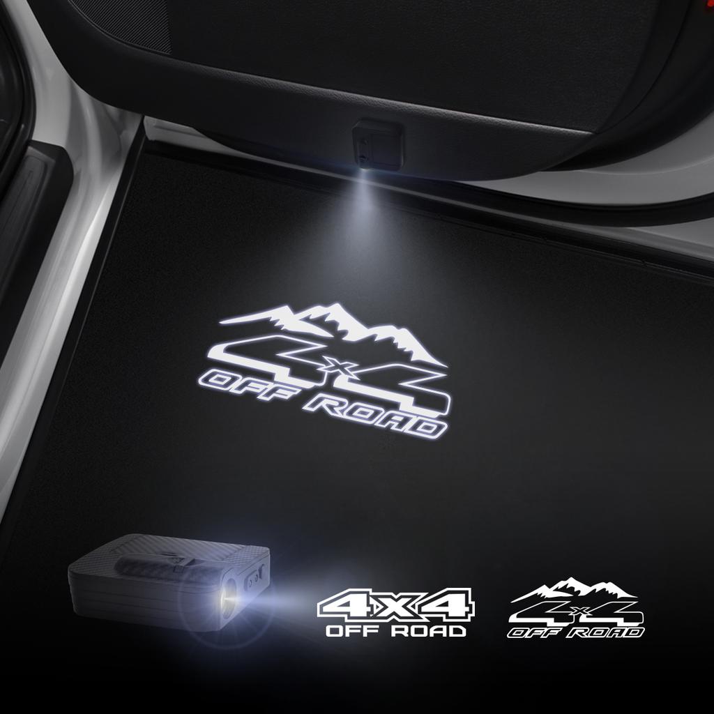 1/2PCS 4X4 OFF ROAD Car Door Welcome Lights Laser Projector Logo Wireless Sensing For Nissan NAVARA Toyota Hilux Pickup Auto
