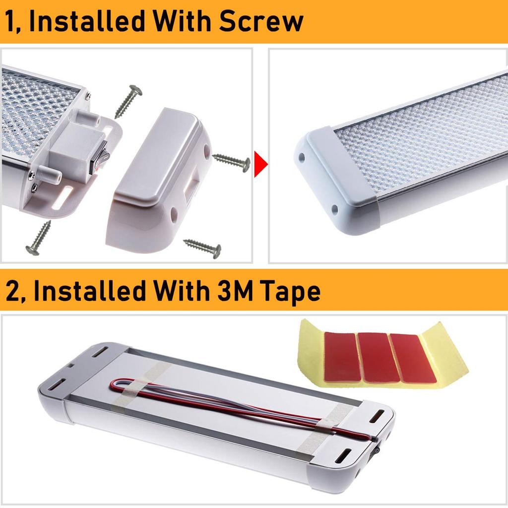 Автомобильный свет, Светодиодный салонный светильник, С выключателем, Диаметр 6,3 дюйма (160 мм), 4.8 Вт,