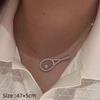With Diamonds Pendant Necklace Zirconia Metal Sweater Chain Tennis Racket Necklace  Jewelry Gifts
