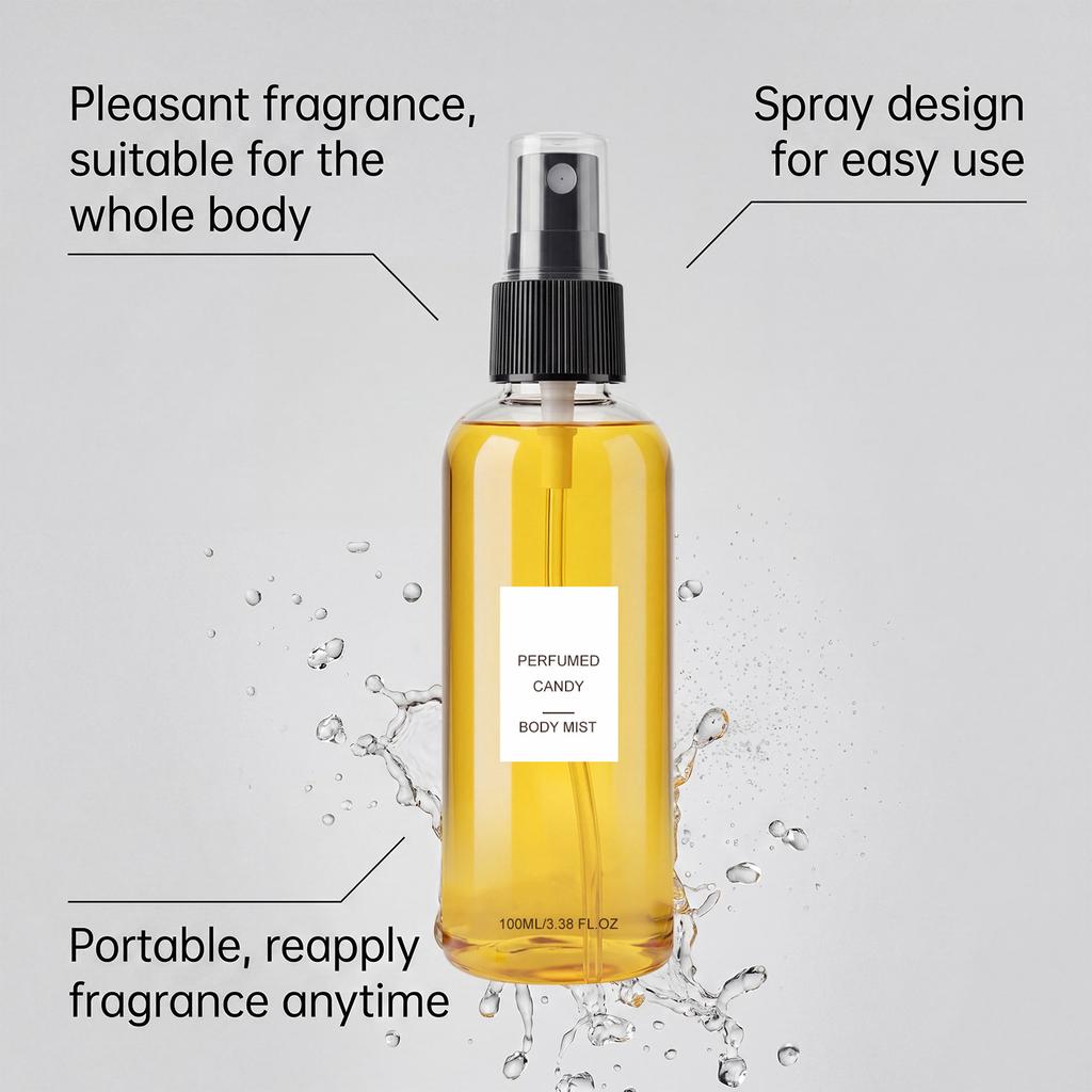 Caramel Fragrance Body Spray Sweet Fresh Long-Lasting Portable Date Perfume Travel Size