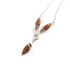Les Trésors De Lily [N2815] - Silver Necklace 'Inspiration' Amber Cognac (rhodium-plated) - 20x6 Mm