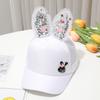 Летняя детская сетчатая шапка, кепка-утконос для мальчиков, бейсболка с блестками и заячьими ушками, солнцезащитный козырек