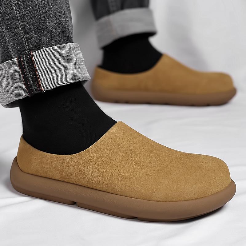 2025 Summer New Slippers Men's Korean Version Trendy Casual Lazy One Pedal Trendy Shoes Breathable Versatile Bag Head Half Drag