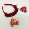 Delicate Banquet Party Hair Hoop with Heart Girls Valentines Headband with Tinsel Woman Teens Glitter Hair Accessory